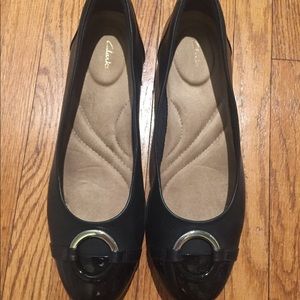 Clarks Women’s Neenah Vine Black Leather shoes 7.5